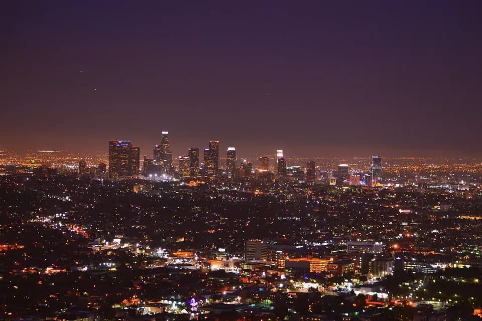 Los Angeles skyline at dusk