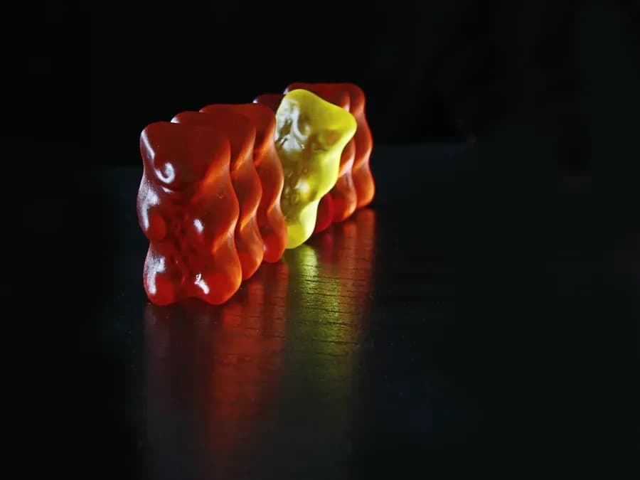 Colorful gummies in a bowl